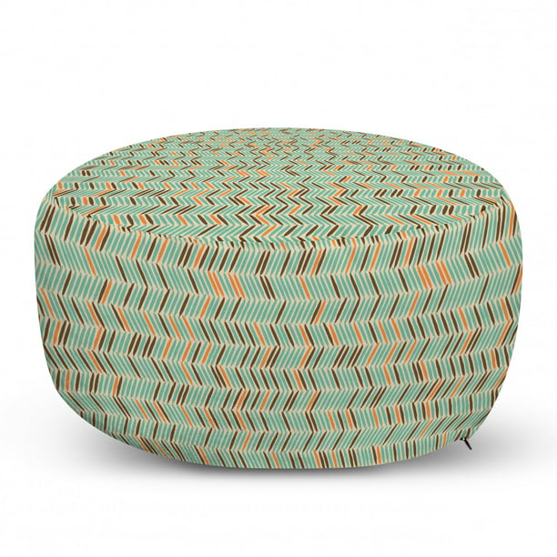 Multicolor Ambesonne Boho Rectangle Pouf Oriental Composition with Geometric Rhombuses and Triangles Retro Inspirations 25 Under Desk Foot Stool for Living Room Office Ottoman with Cover 